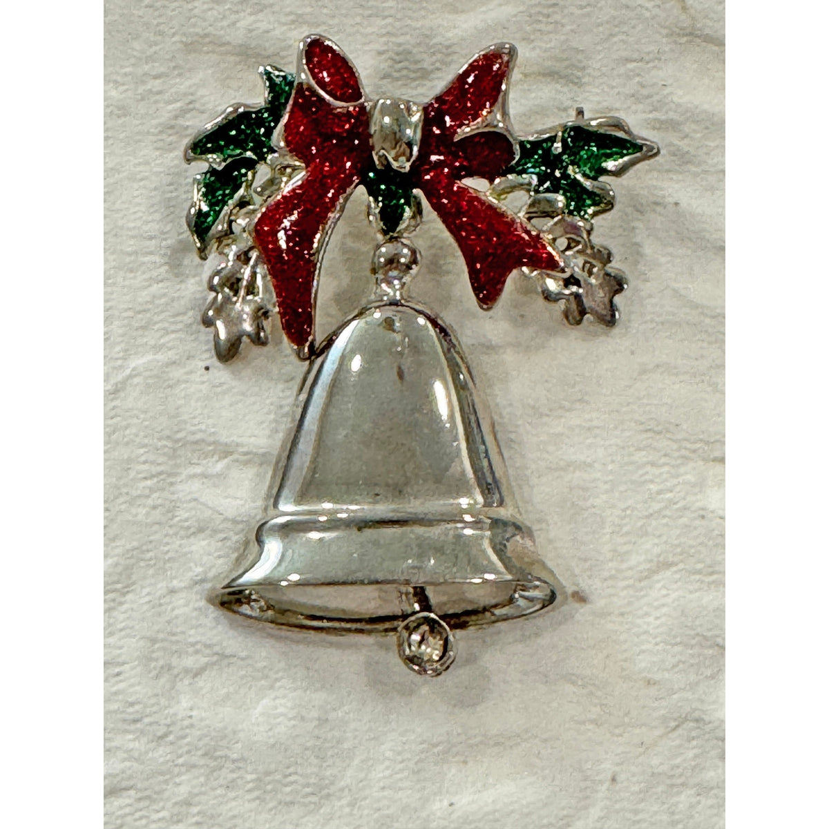 Vintage Silver Christmas Bell Brooch – Articulated Bell & Clacker  CP04