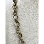 Vintage Silver Tone Statement Necklace Spiral Pendant Fringe 19"  N408