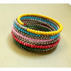Multicolor Memory Wire Beaded Wrap Bracelet Boho Stretch Fits Most B097