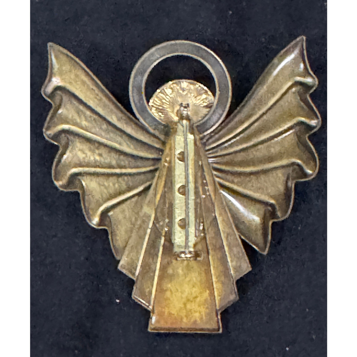 Vintage Metal Angel Brooch Pin Rhinestone Christmas Jewelry CP140