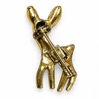 Small Christmas Reindeer Brooch Red Enamel Rhinestone Gold Tone Deer Pin CP173