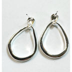 925 Sterling Silver Teardrop Dangle Earrings Open Drop Post Earrings 1" E290