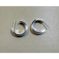 New 925 Silver Plated Hoop Earrings 1 Inch Wide Hoops Droop Proof Backs E310
