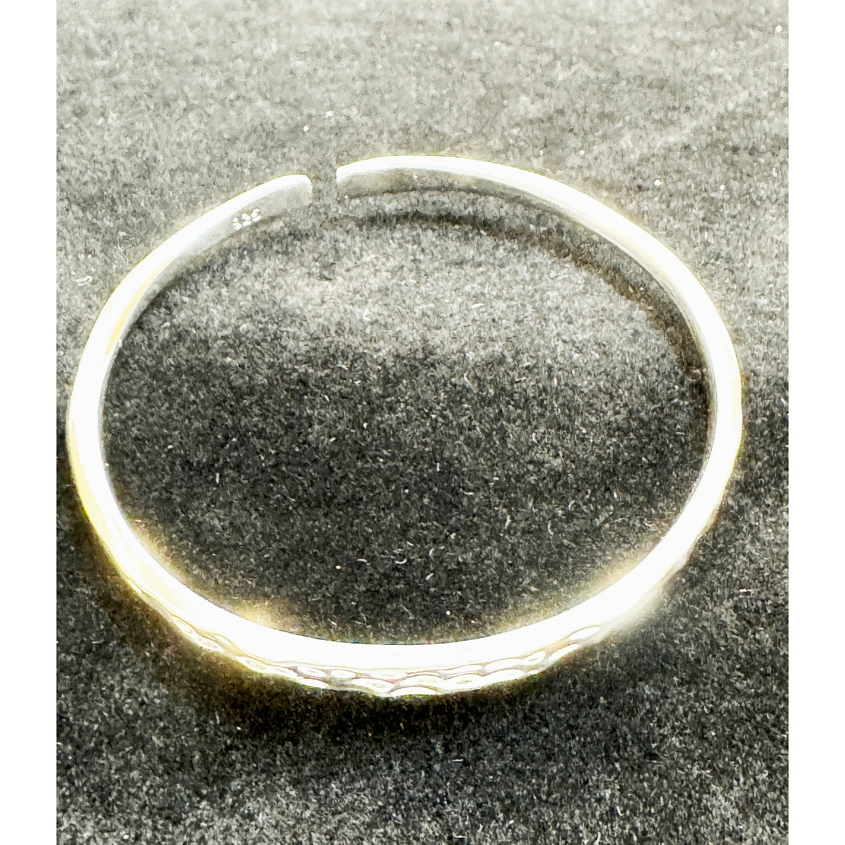 925 Sterling Silver Plated Adjustable Cuff Bracelet Hammered Texture B072