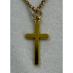 Gold Tone Cross Necklace Faith Pendant 18-20 Inch Chain N295