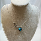 Bird Nest Necklace Turquoise Blue Eggs Silver Tone Swallow 18-20 Inch Chain N374
