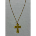 Gold Tone Cross Necklace Christian Faith Pendant 18-20 Inch Chain N293