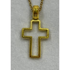 Gold Tone Cross Necklace Christian Faith Pendant 18-20 Inch Chain N289