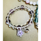 Set of 3 Stretch Bead Bracelets Butterfly Flower Star Charm Stack B120