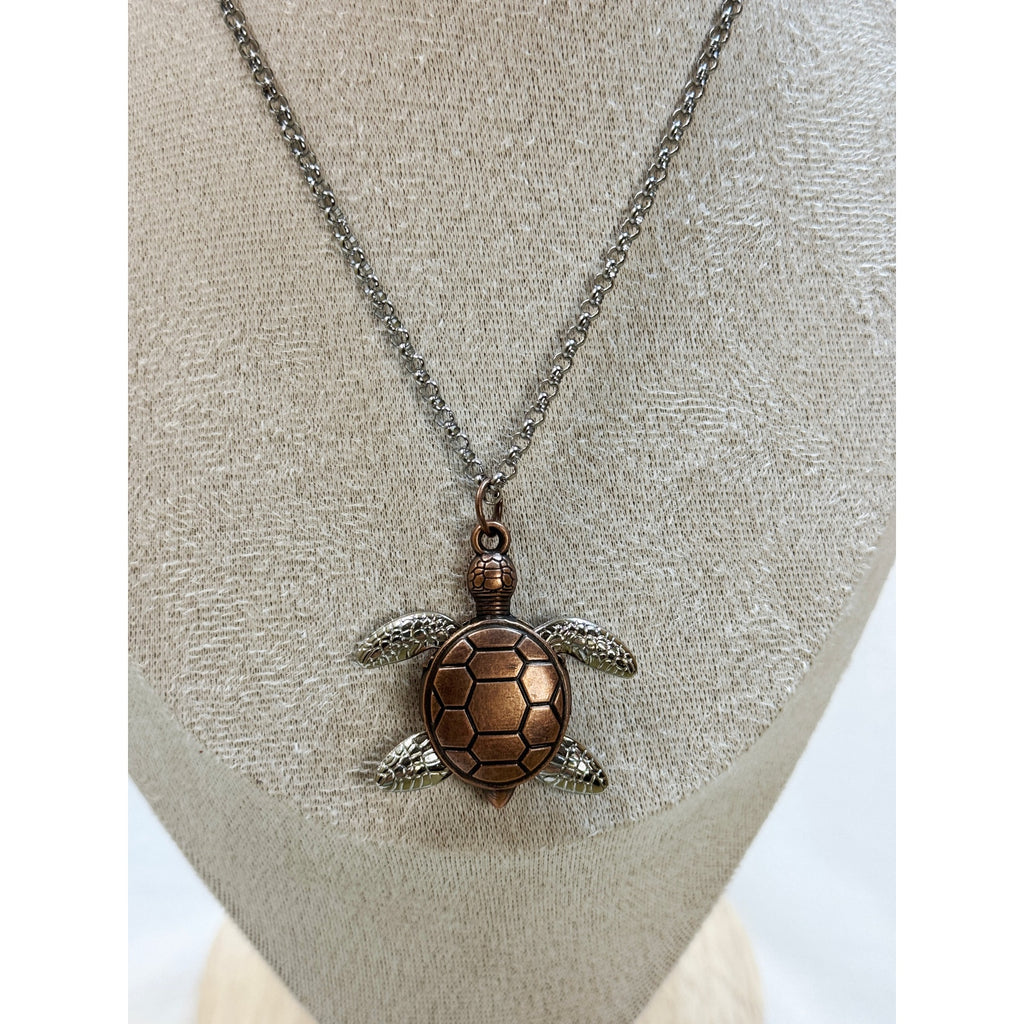 New Sea Turtle Necklace 24" Chain Ocean Turtle Pendant Beach Coastal N467
