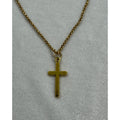 Gold Tone Cross Necklace Faith Pendant 18-20 Inch Chain N295