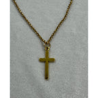 Gold Tone Cross Necklace Faith Pendant 18-20 Inch Chain N295