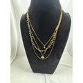 Gold Layered Evil Eye Necklace Blue Bead Multi Strand Boho Necklace N124