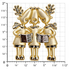 Vintage Three Reindeer Carolers Brooch Silver Tone Christmas Choir Pin CP264