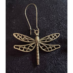 New Antiqued Bronze Dragonfly Dangle Earrings E196