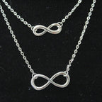New Fashion Silver Tone Double Stand with Infinity Sign Necklace N106