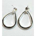 925 Sterling Silver Teardrop Dangle Earrings Open Drop Post Earrings 1" E290