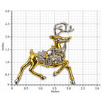 Reindeer Christmas Brooch Gold Silver Tone Holly Elegant Holiday Deer Pin CP179