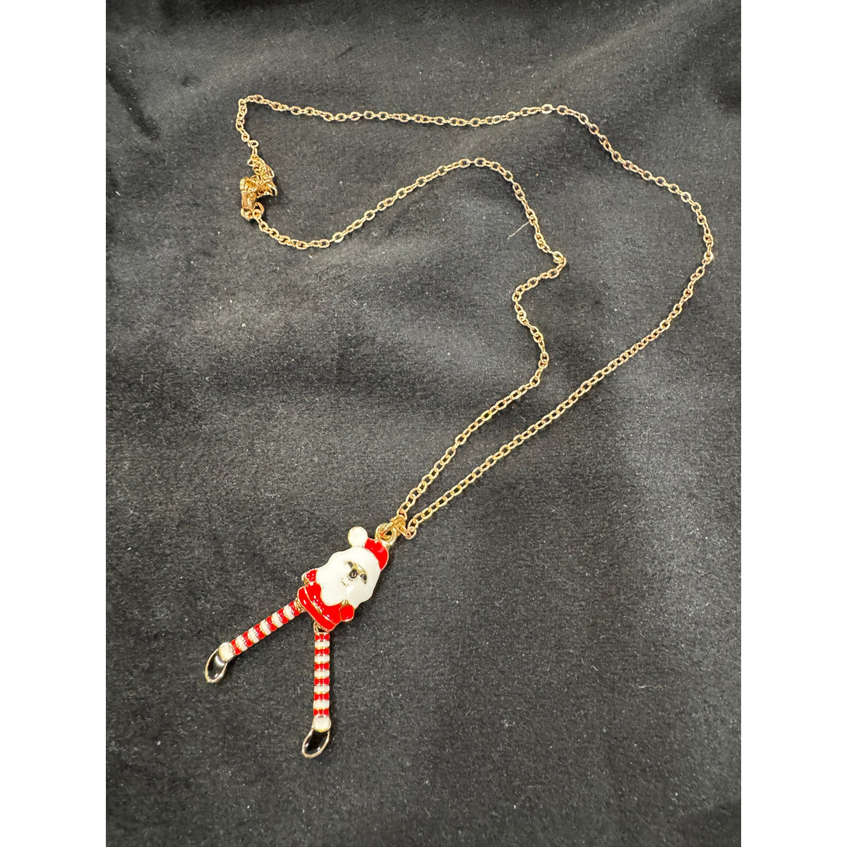 Whimsical Santa Claus Articulated Legs Christmas Necklace Pendant N109