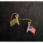Americana USA Flag Dangle Earrings Patriotic Red White Blue E213
