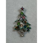 New Multicolor Rhinestone Christmas Tree Brooch Pin Holiday Jewelry 1.75" CP161