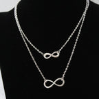 New Fashion Silver Tone Double Stand with Infinity Sign Necklace N106