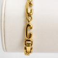 Gold Tone Letter C Link Bracelet 7 Inch Vintage Style Statement Jewelry B170