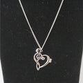 Pre-Owned Silver Toned Necklace with Fancy Heart Shaped Pendant N57