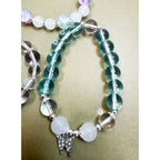 Set of 3 Stretch Bead Bracelets Butterfly Flower Star Charm Stack B120