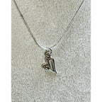 Silver Heart Pendant Necklace 18" Chain Love Romantic Gift Minimalist N464