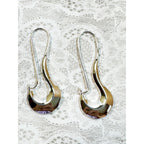 925 Sterling Silver Modern Dangle Earrings 2.5 Inch Long Contemporary  E296