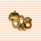 Halloween BOO Pumpkin Brooch Red Black Enamel Gold Tone Jack O Lantern Pin CP215