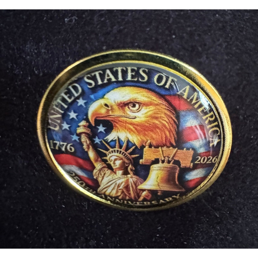USA 250th Anniversary Lapel Pin Patriotic Americana Enamel Brooch 1” CP154