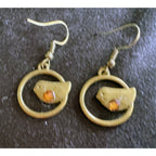 New Antiqued Bronze Bird Dangle Earrings E191