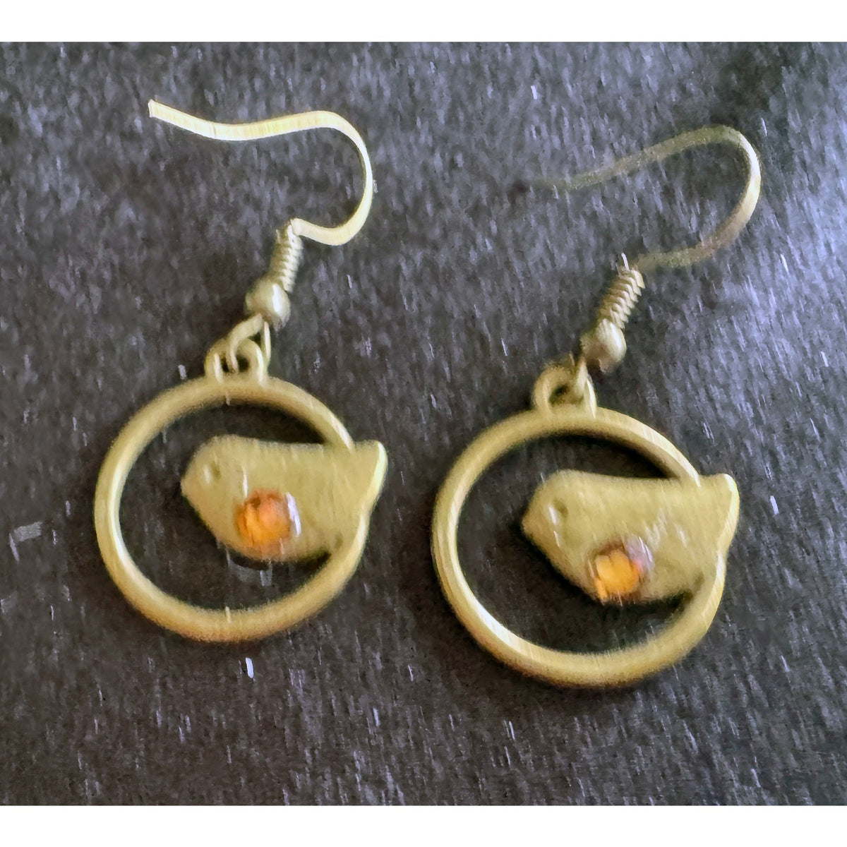 New Antiqued Bronze Bird Dangle Earrings E191