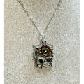 New Sunflower Pendant Necklace Silver Tone Floral Charm 20" Chain 1.25" N446