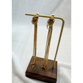 Gold Multi Chain Tassel Earrings 4.5" Long Statement Fringe Dangle Earrings E380