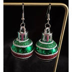 Red and Green Christmas Ornament Drop Earrings New E163