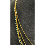 Gold Layered Evil Eye Necklace Blue Bead Multi Strand Boho Necklace N124