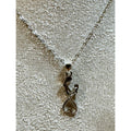 Mother & Child Necklace Silver Tone Mom Love Pendant 16-18" Chain N368