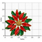 Christmas Poinsettia Brooch Red Green Enamel Gold Tone Holiday Pin CP269