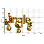 Jingle Christmas Brooch Gold Tone Bells Candy Cane Holly Enamel Holiday CP178