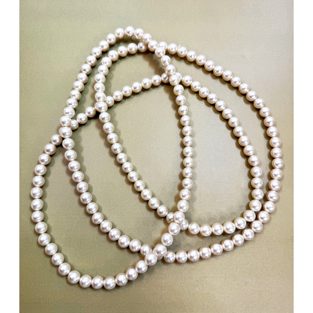 60" Faux Pearl Necklace 12mm Endless Long Strand Wedding Classic White N410