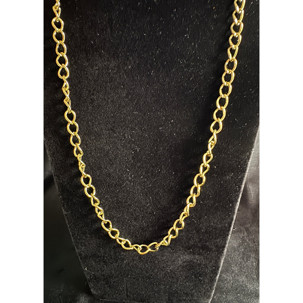 Gold Tone Chain Necklace 24” Lightweight Fashion Jewelry Link Chain Classic N206
