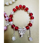 Set of 3 Stretch Bead Bracelets Butterfly Clover Acorn Charms  Description: