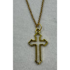 Gold Tone Cross Necklace Christian Faith Pendant 18-20 Inch Chain N283