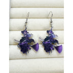 New Halloween Purple Witch Acrylic Dangle Earrings Spooky Costume Jewelry E480