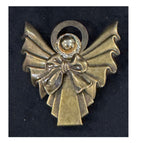 Vintage Metal Angel Brooch Pin Rhinestone Christmas Jewelry CP140