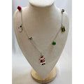 New Christmas Holiday Charm Necklace 36" Long Santa Snowman Bells Tree N143