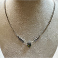 Silver Winged Heart Necklace Mystic Topaz Crystal 22-24" Fantasy Necklace N362